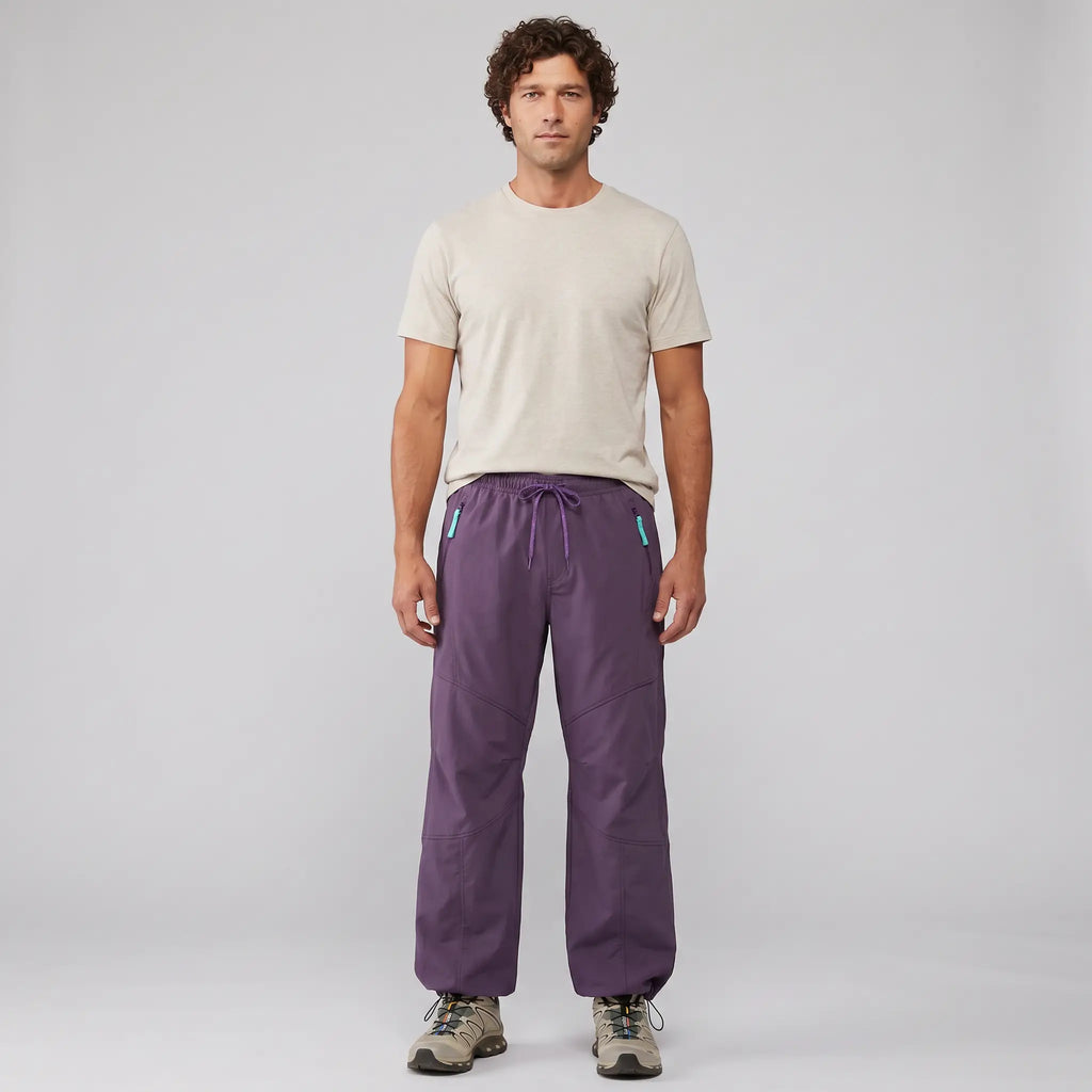 Hiking Trousers - Wide Leg Unisex Walking Trousers, Water-Repellent Softshell