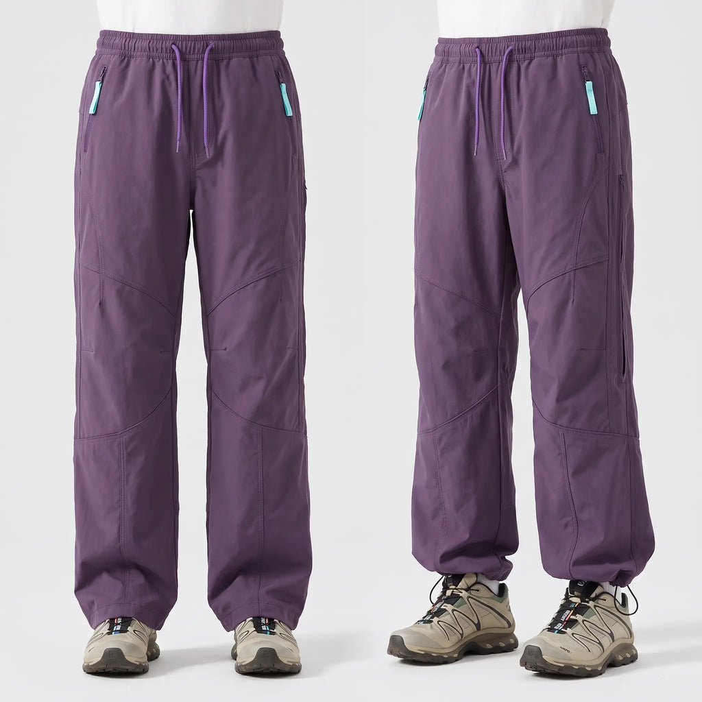 Hiking Trousers - Wide Leg Unisex Walking Trousers, Water-Repellent Softshell