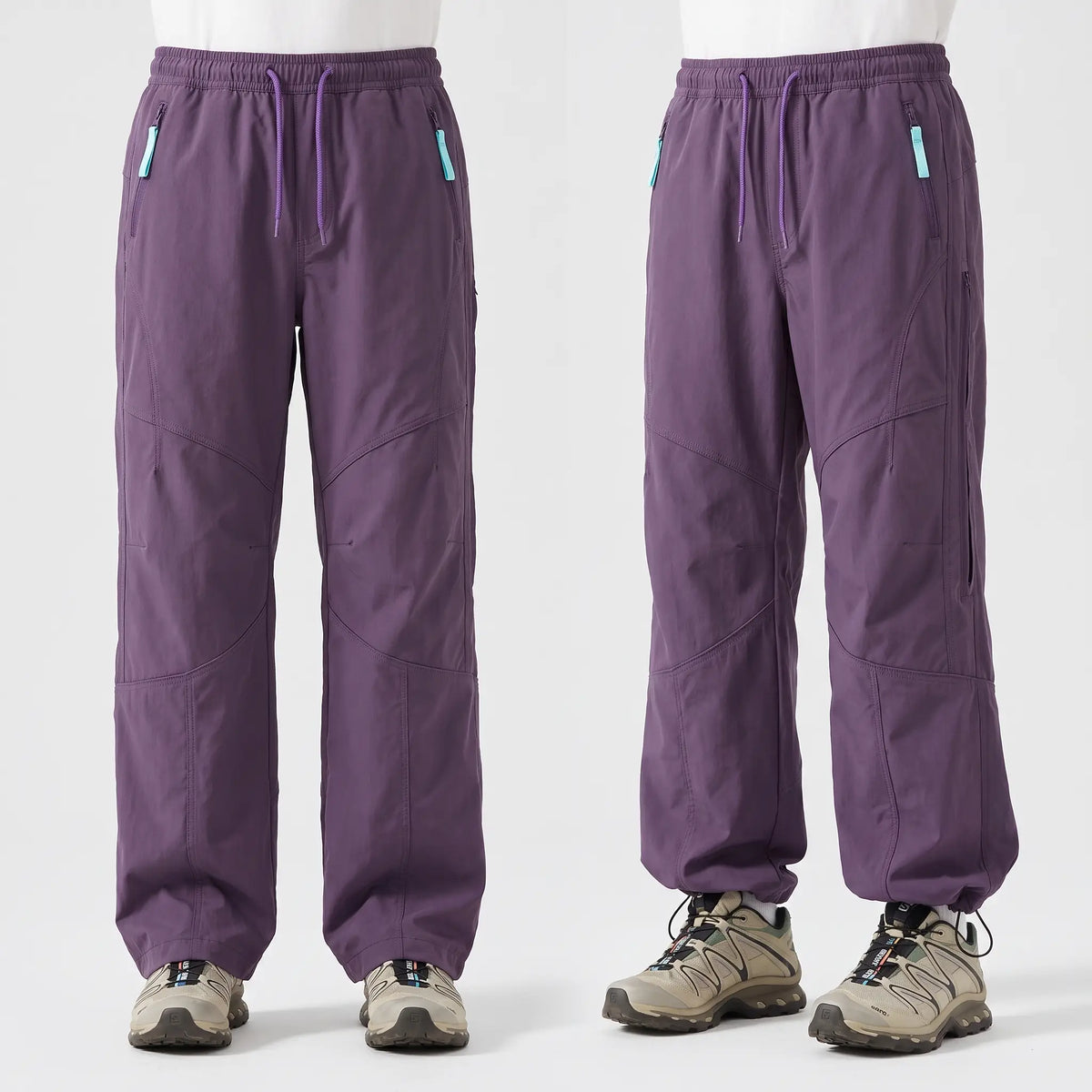 Hiking Trousers - Wide Leg Unisex Walking Trousers, Water-Repellent Softshell