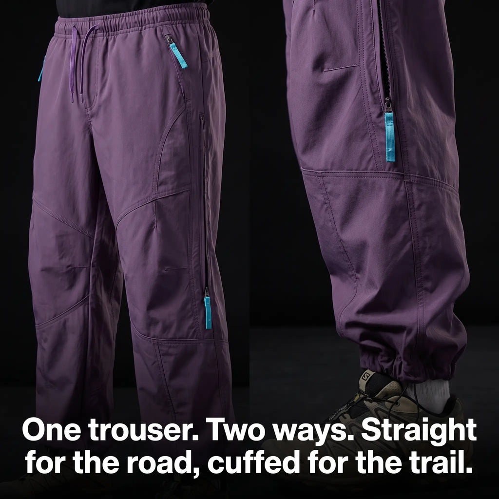 Hiking Trousers - Wide Leg Unisex Walking Trousers, Water-Repellent Softshell