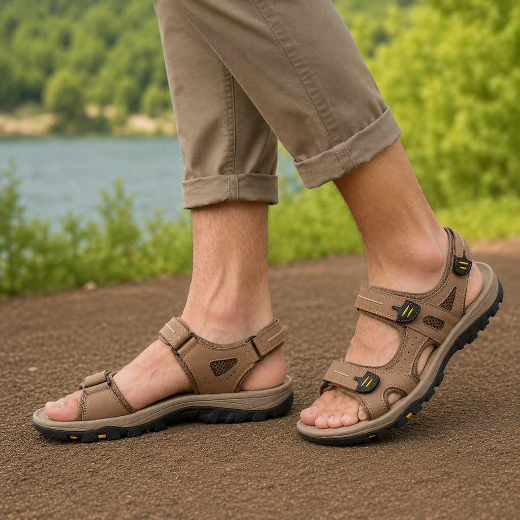 Men’s Wide Toe Box Adjustable Comfort Support Sandals