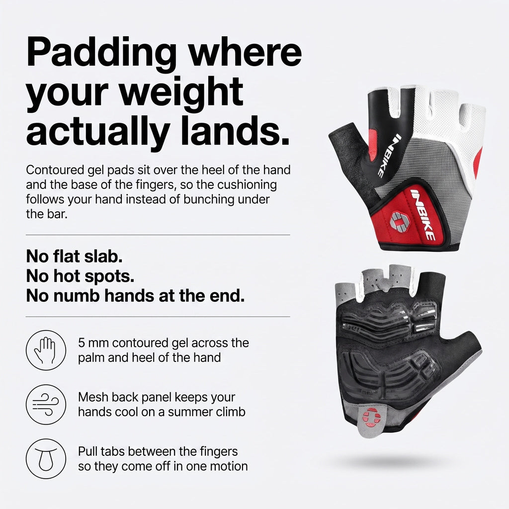 Cycling Gloves - Fingerless Gel Cycling Mitts, MTB Gloves, Bike Gloves