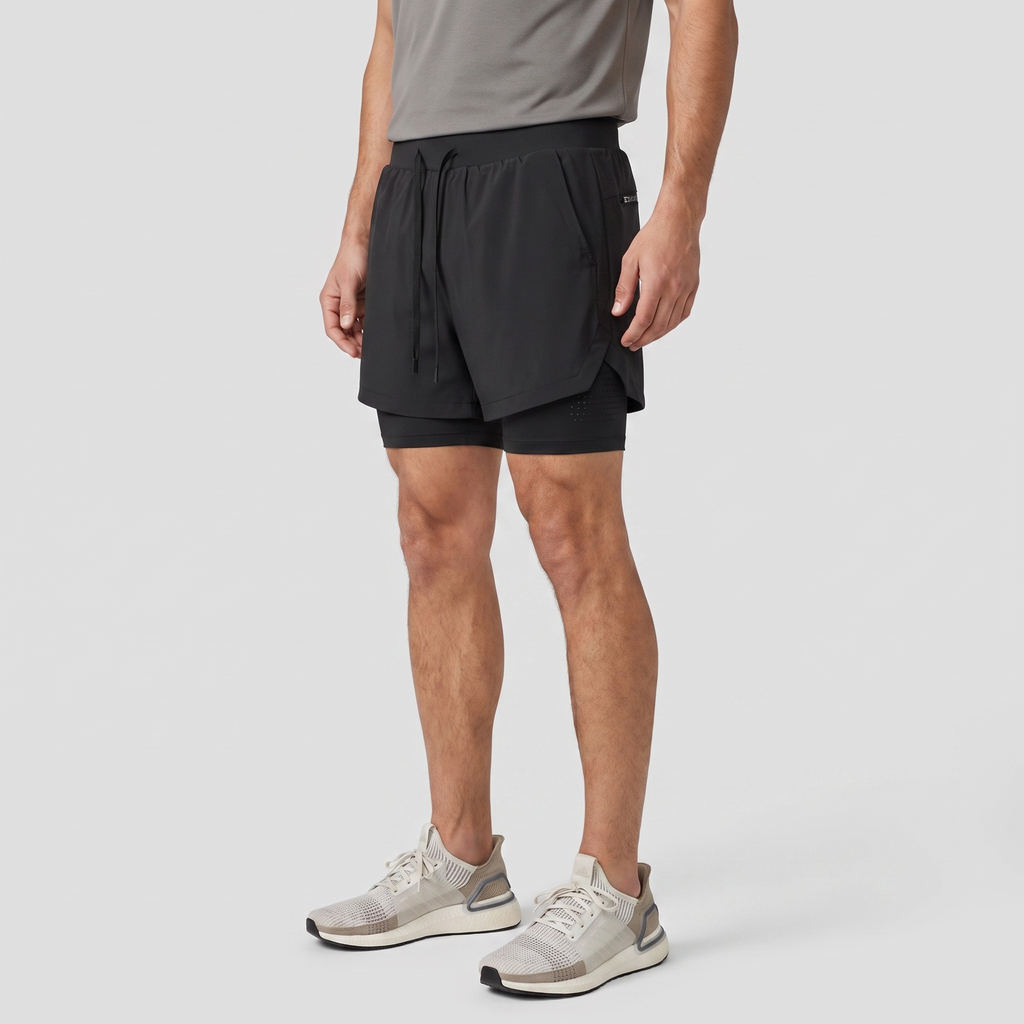 Men's Running Shorts - 2 in 1 Liner - Phone & Zip Pocket Gym Shorts
