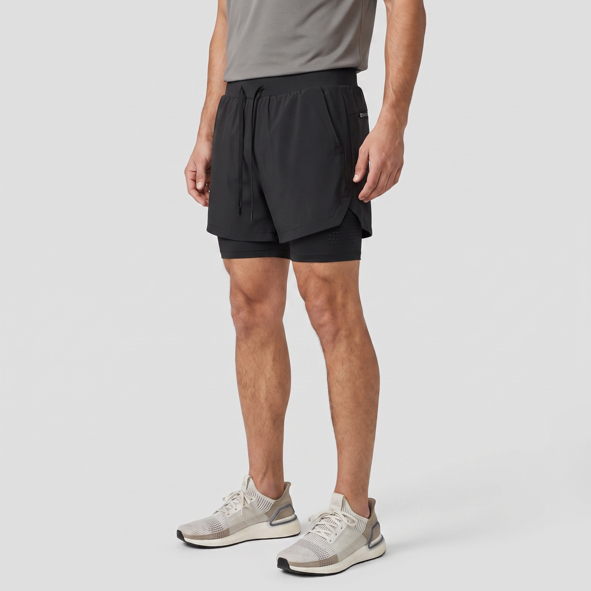Men's Running Shorts - 2 in 1 Liner - Phone & Zip Pocket Gym Shorts