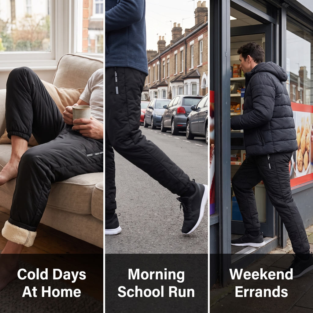 Men's Fleece Lined Trousers - Sherpa Thermal Winter Joggers