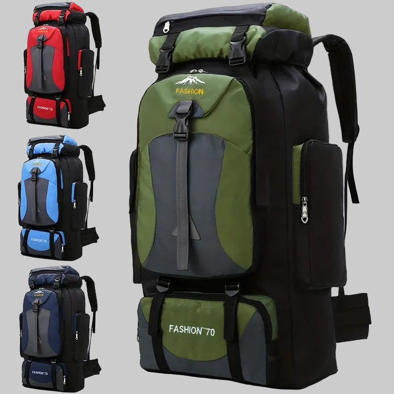 70L Hiking Rucksack - Large Capacity Trekking Backpack with Adjustable Straps for Camping and Multi-Day Hiking