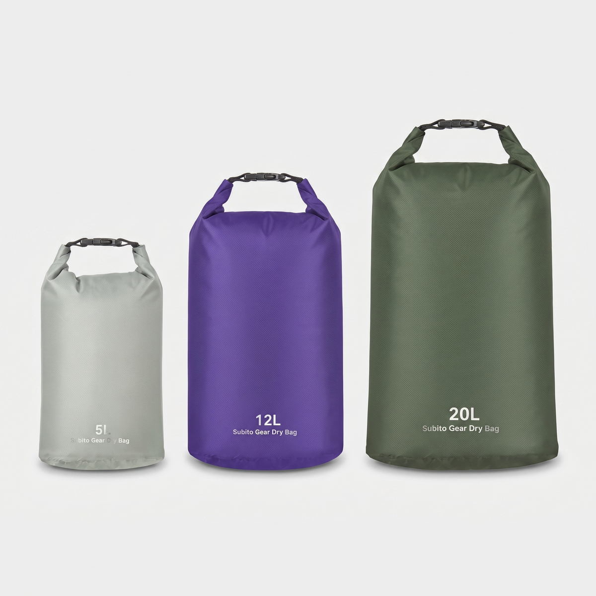 Waterproof Dry Bag Set - Roll-Top Dry Sacks for Kayaking & Camping