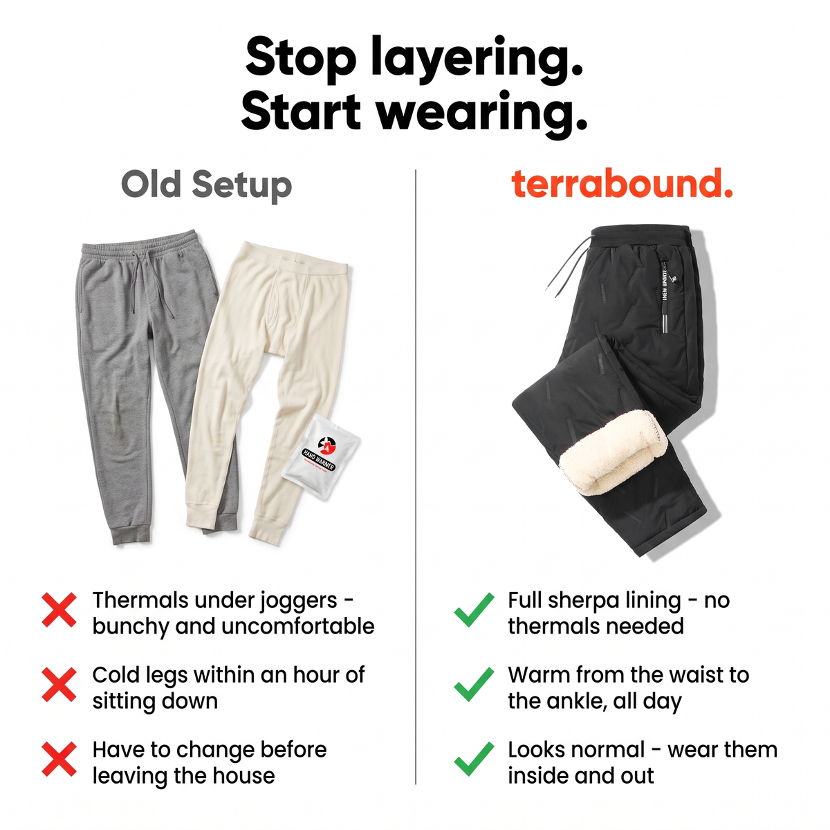 Men's Fleece Lined Trousers - Sherpa Thermal Winter Joggers