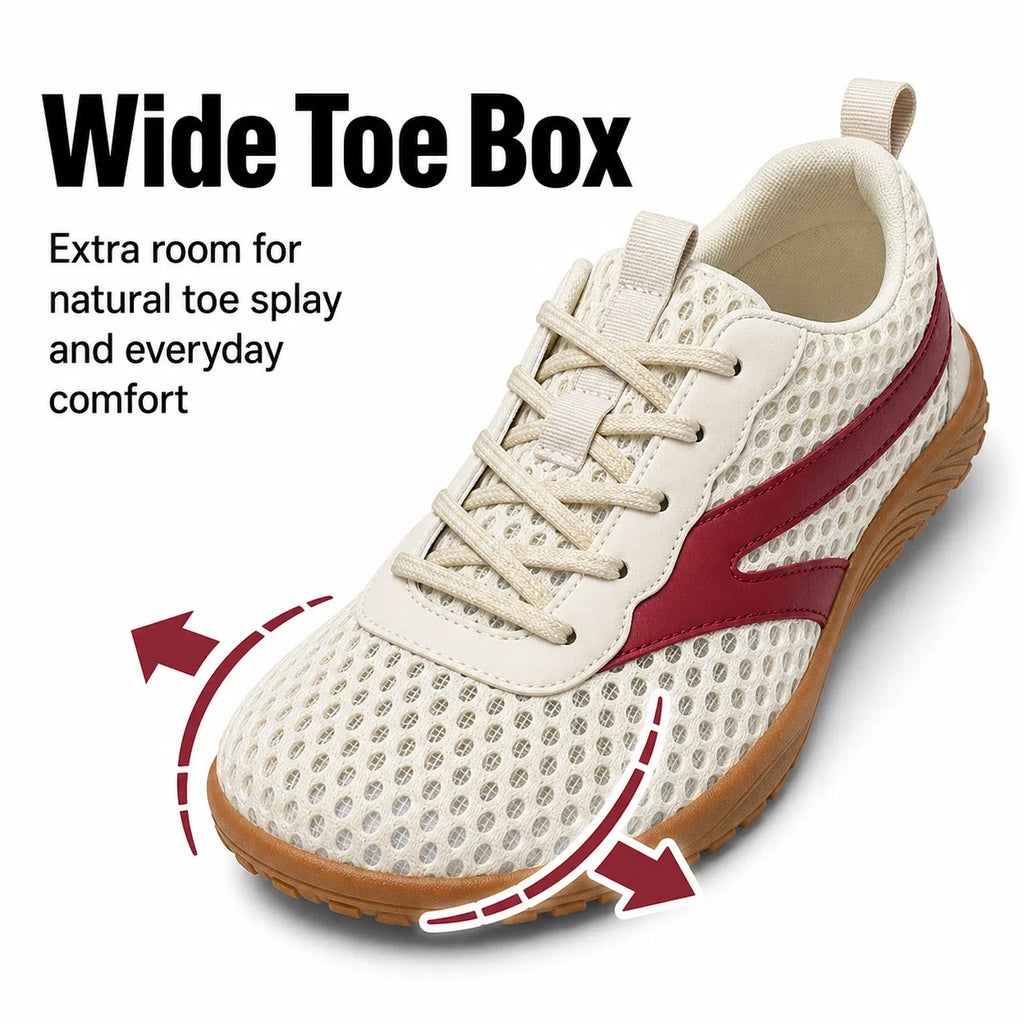 Wide Toe Box Barefoot Walking Trainers – Unisex Non-Slip Comfort Shoes