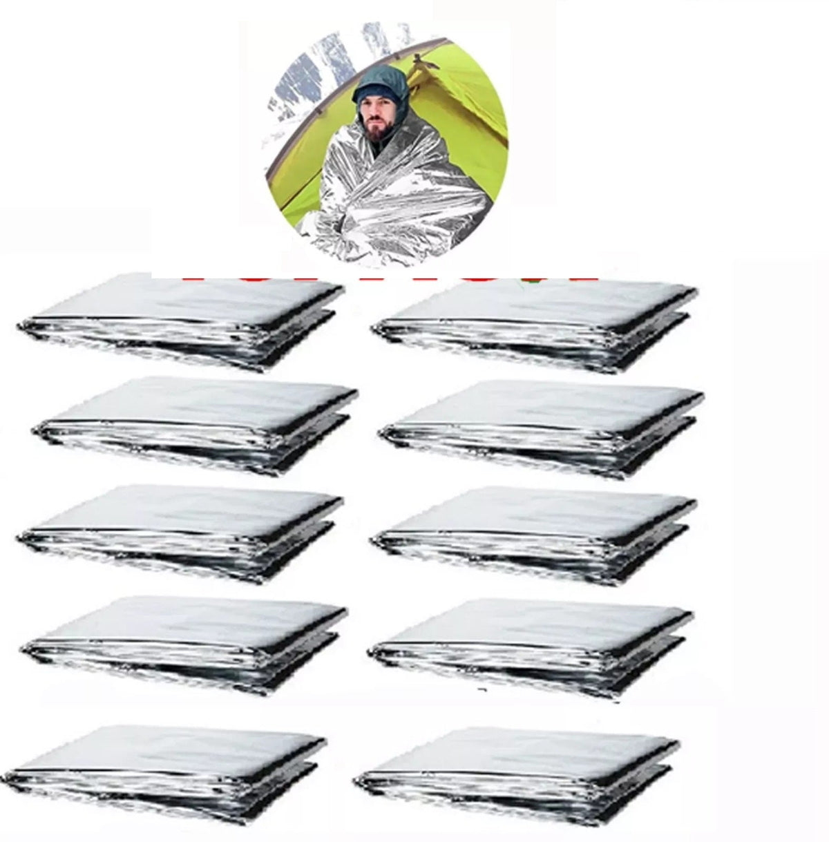 Mylar Emergency Blanket -  Survival Thermal Space Blanket Waterproof & Windproof