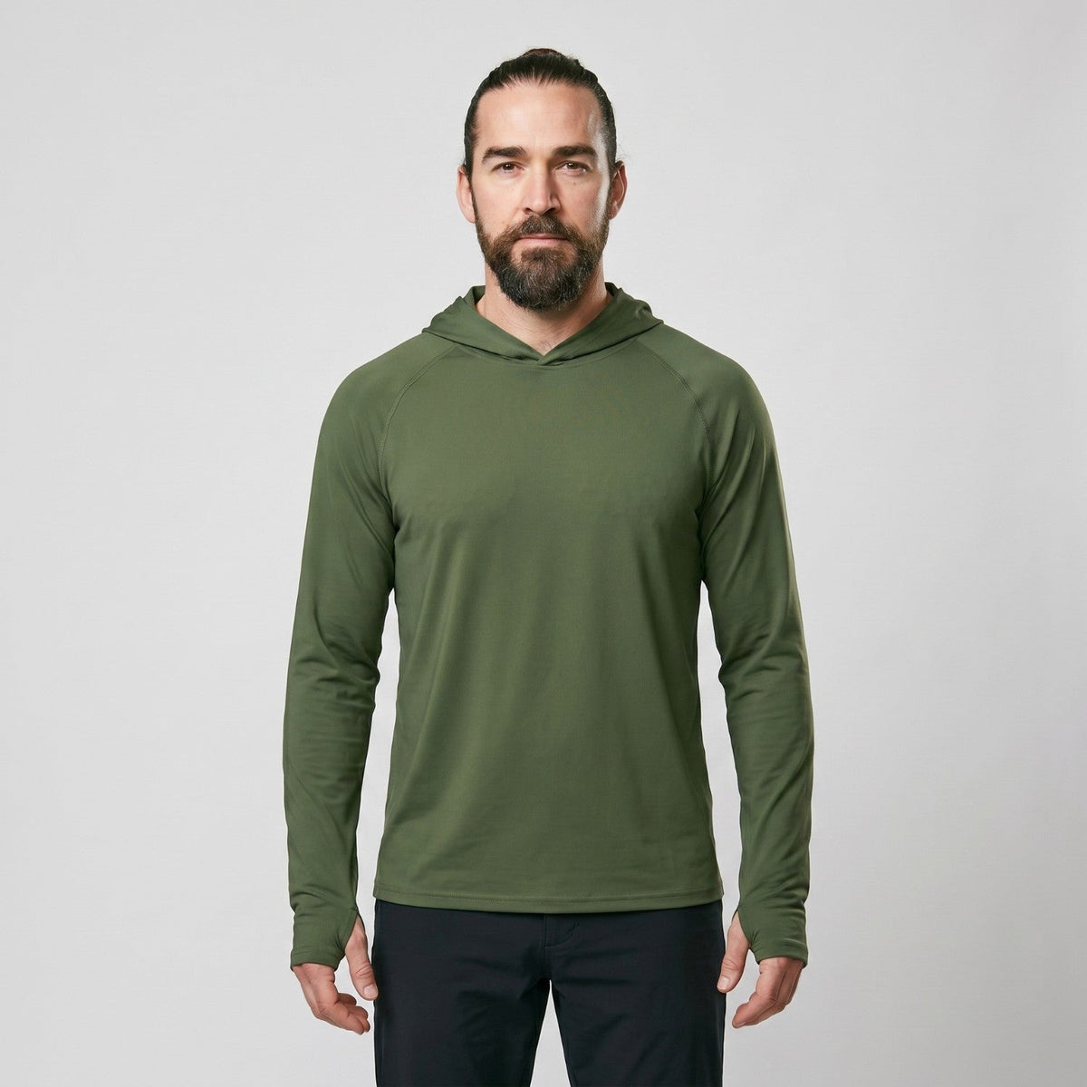 Men's UPF 50+ Sun Hoodie – Lightweight Quick-Dry Hiking & Fishing UV Top with Thumb Loops