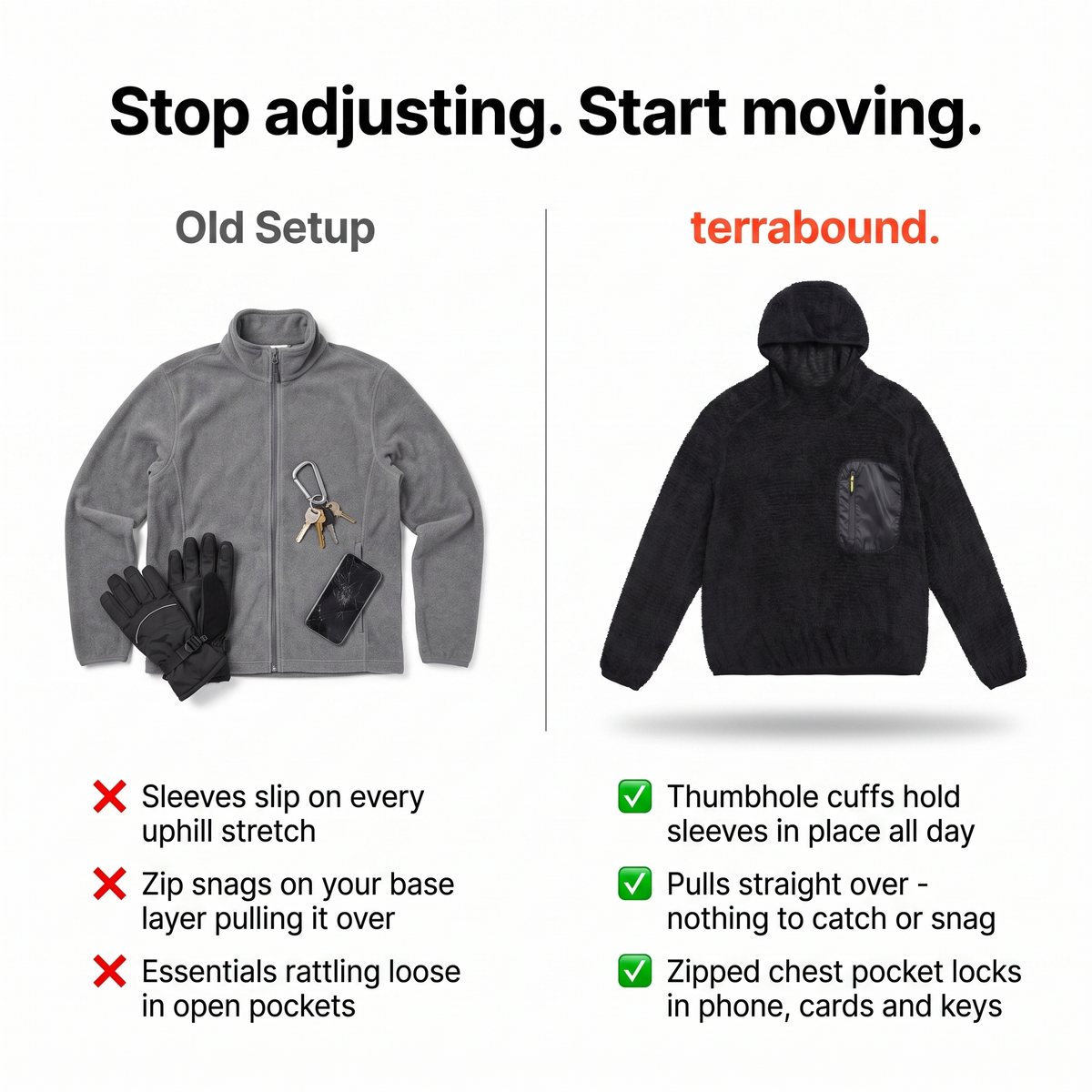 Fleece Hoodie - Sherpa Pullover - Hooded Midlayer with Zip Pocket