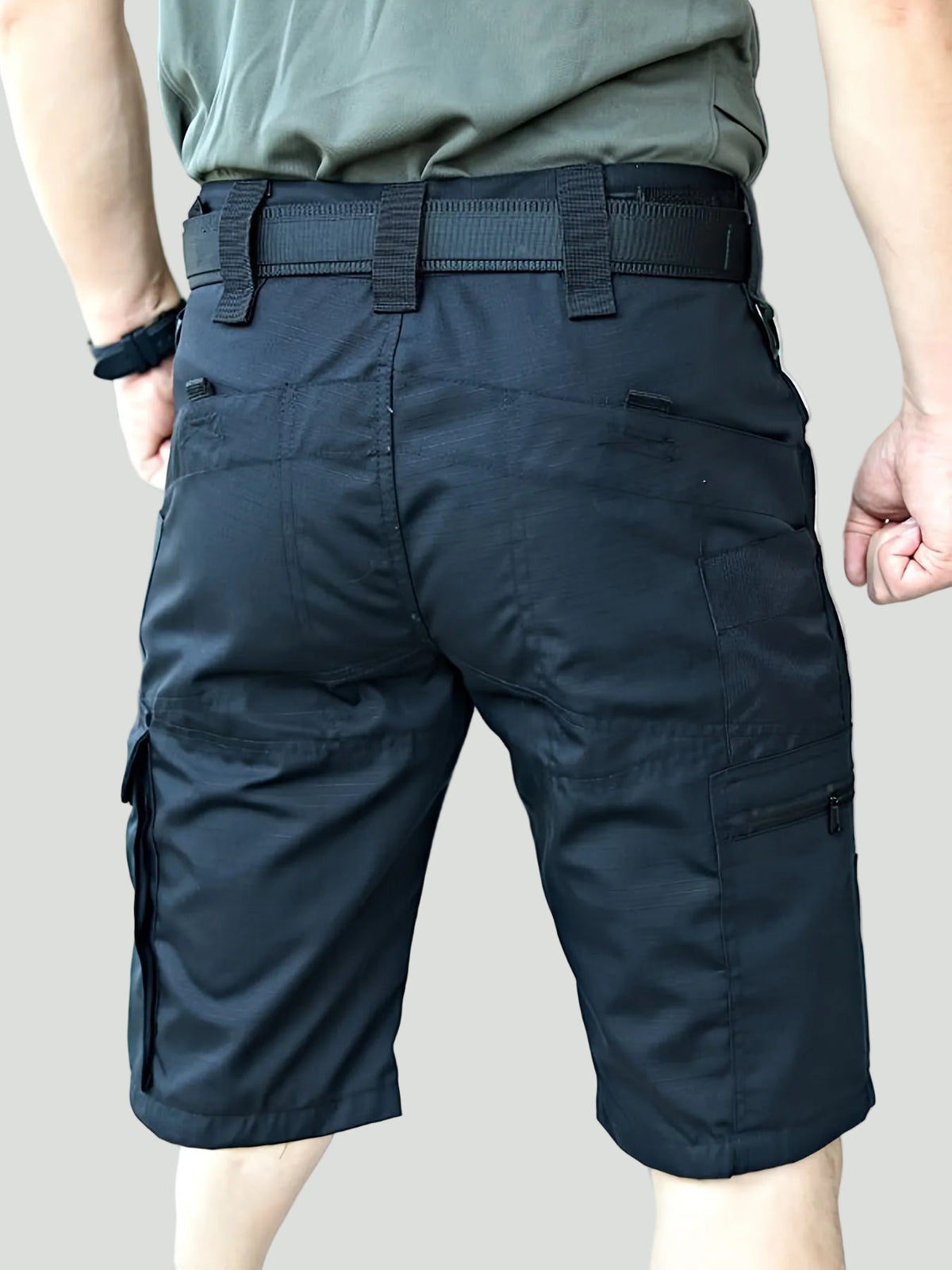 Men's Cargo Shorts - Ripstop Zip Pocket - Long Shorts, Hiking Shorts