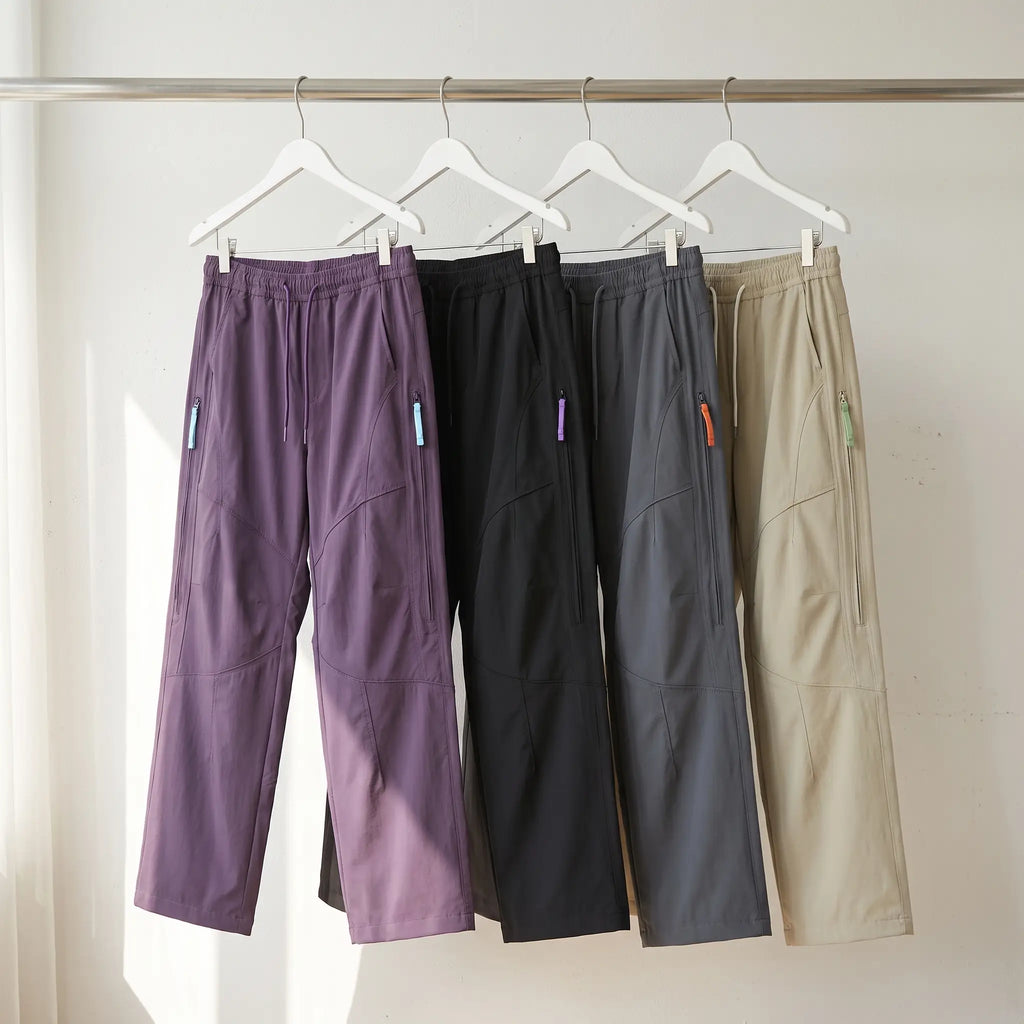 Hiking Trousers - Wide Leg Unisex Walking Trousers, Water-Repellent Softshell