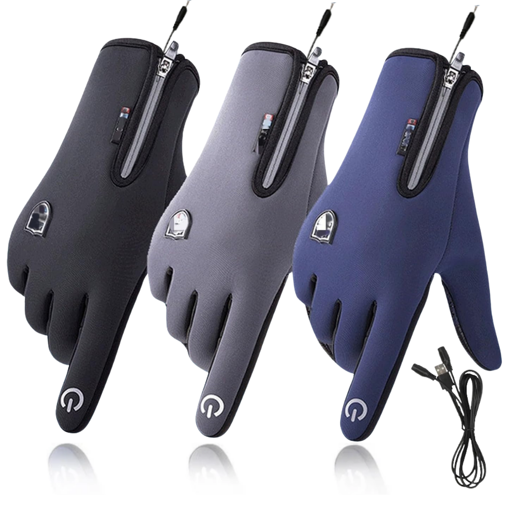 Outdoor Heated Gloves – Windproof, Waterproof, Plus Velvet Lining, USB Rechargeable, Touchscreen Winter Gloves