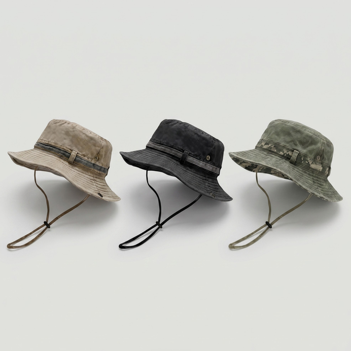 Men's Boonie Hat - Packable Wide Brim Sun Hat with Chin Strap for Hiking & Fishing