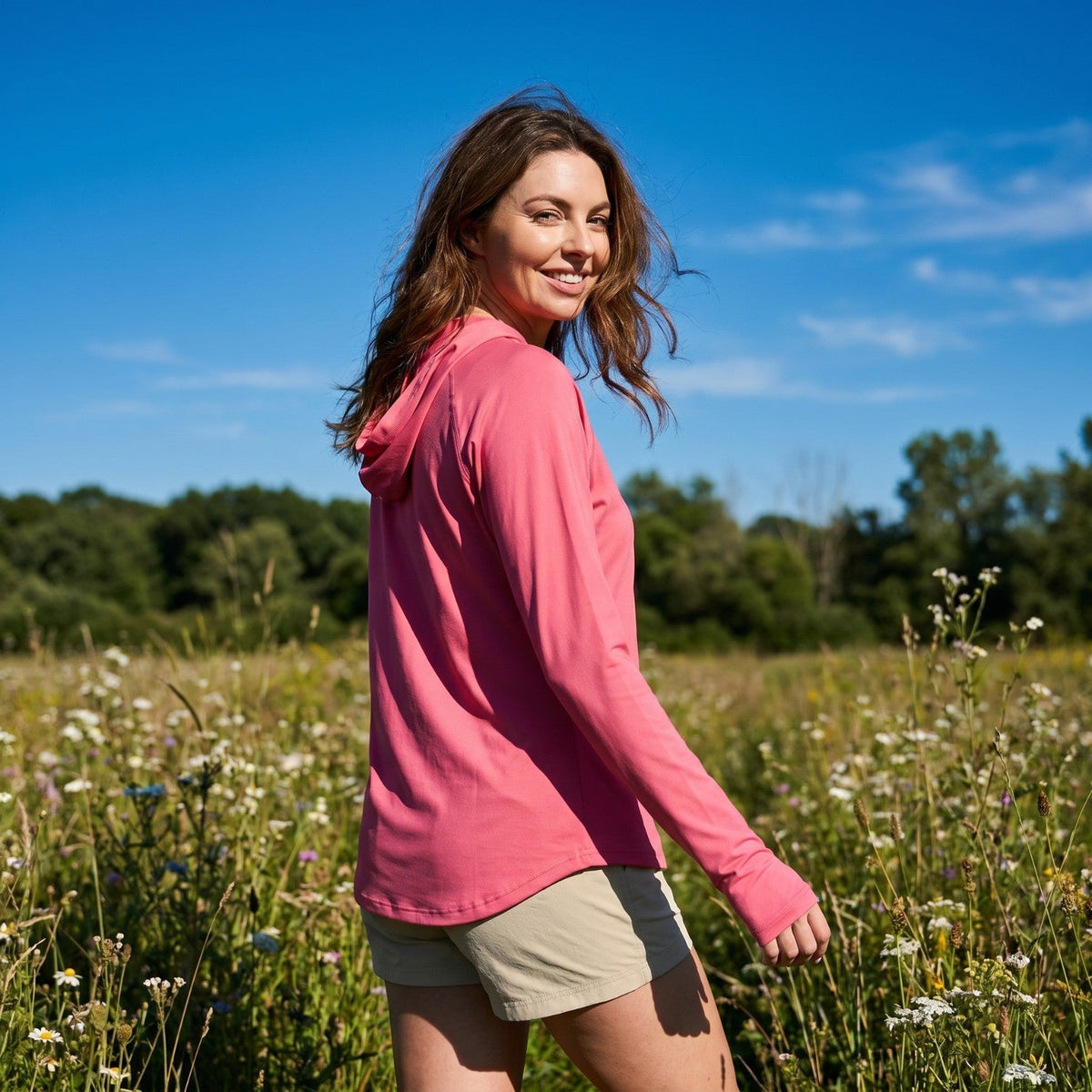 Women's Sun Hoodie - UPF 50+ Lightweight Hooded UV Protection Top