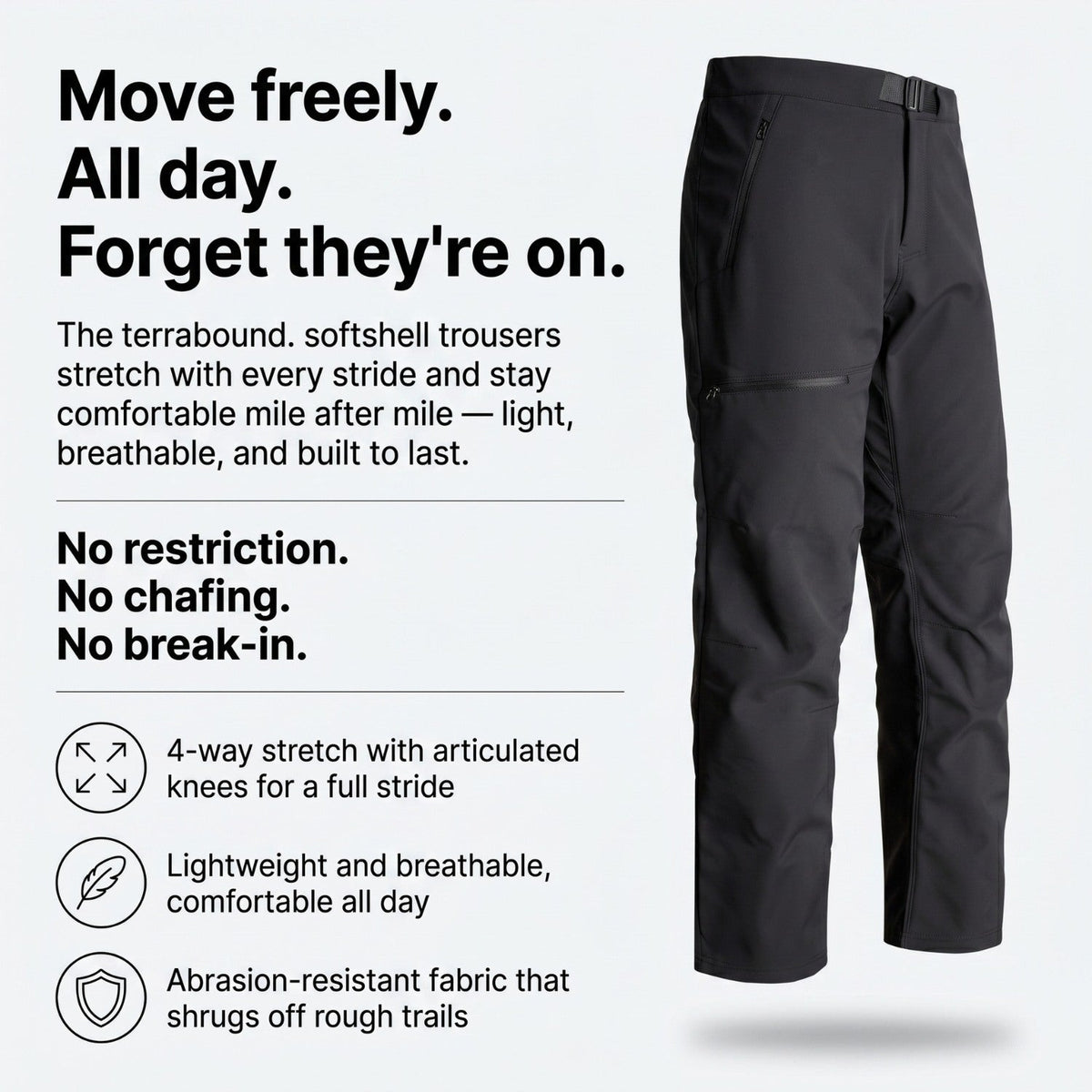 Men's Hiking Trousers - Fleece Lined Thermal Walking Trousers