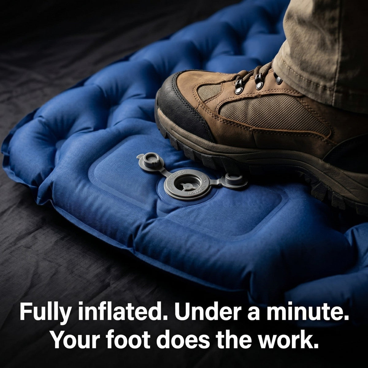 Camping Sleeping Mat - Built-In Foot Pump - Inflatable Mat with Pillow