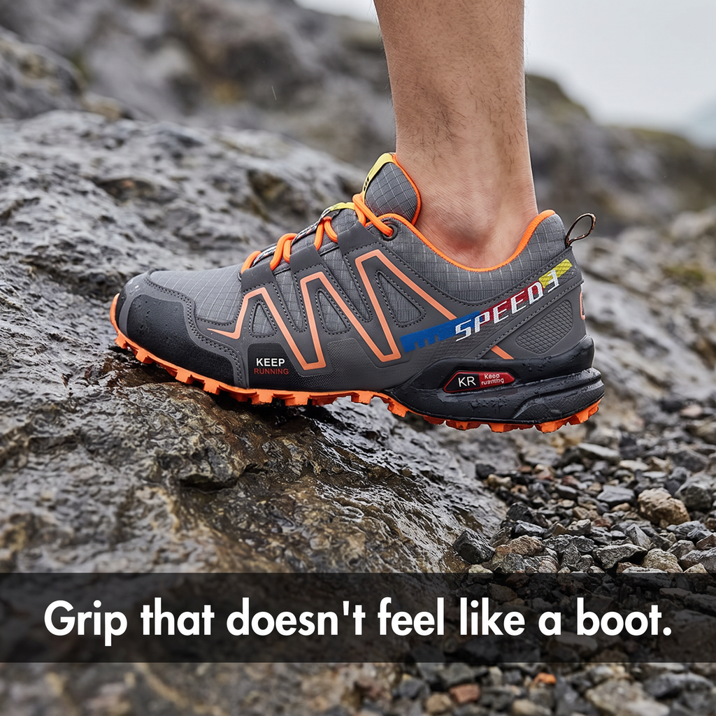Men's Trail Shoes - Lugged Grip - Lightweight Trail Running Trainers