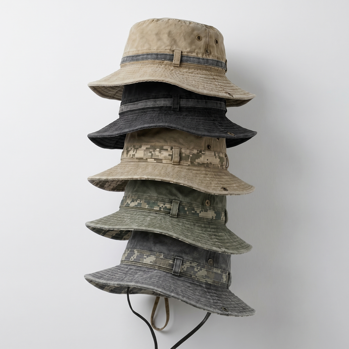 Men's Boonie Hat - Packable Wide Brim Sun Hat with Chin Strap for Hiking & Fishing