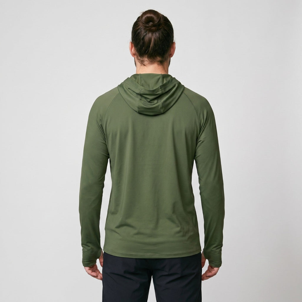 Men's UPF 50+ Sun Hoodie – Lightweight Quick-Dry Hiking & Fishing UV Top with Thumb Loops