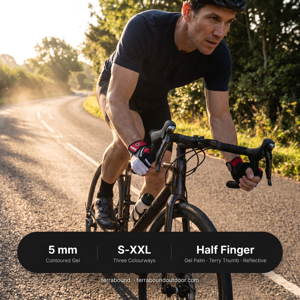 Cycling Gloves - Fingerless Gel Cycling Mitts, MTB Gloves, Bike Gloves