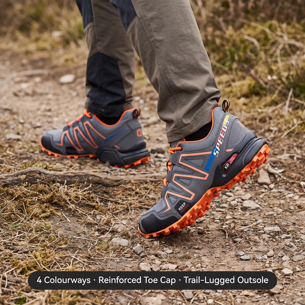 Men's Trail Shoes - Lugged Grip - Lightweight Trail Running Trainers