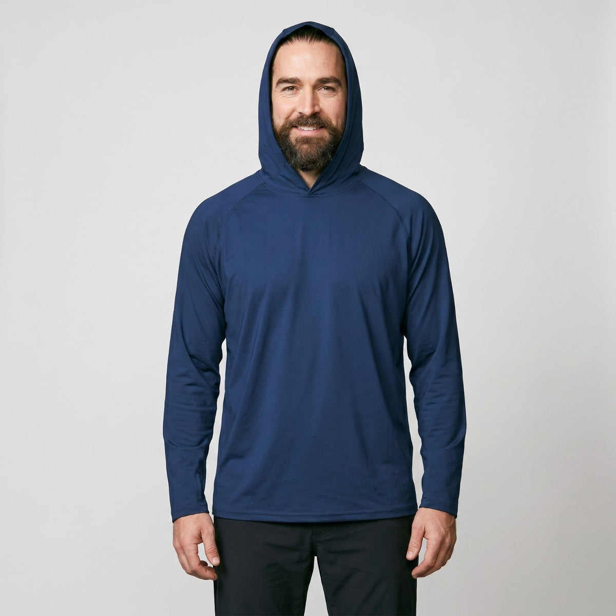 Men's UPF 50+ Sun Hoodie – Lightweight Quick-Dry Hiking & Fishing UV Top with Thumb Loops