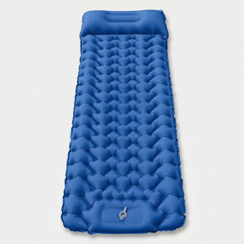 Camping Sleeping Mat - Built-In Foot Pump - Inflatable Mat with Pillow