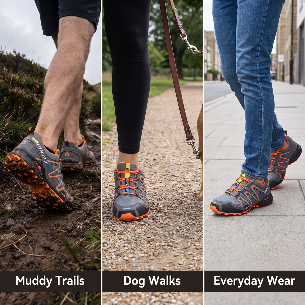 Men's Trail Shoes - Lugged Grip - Lightweight Trail Running Trainers