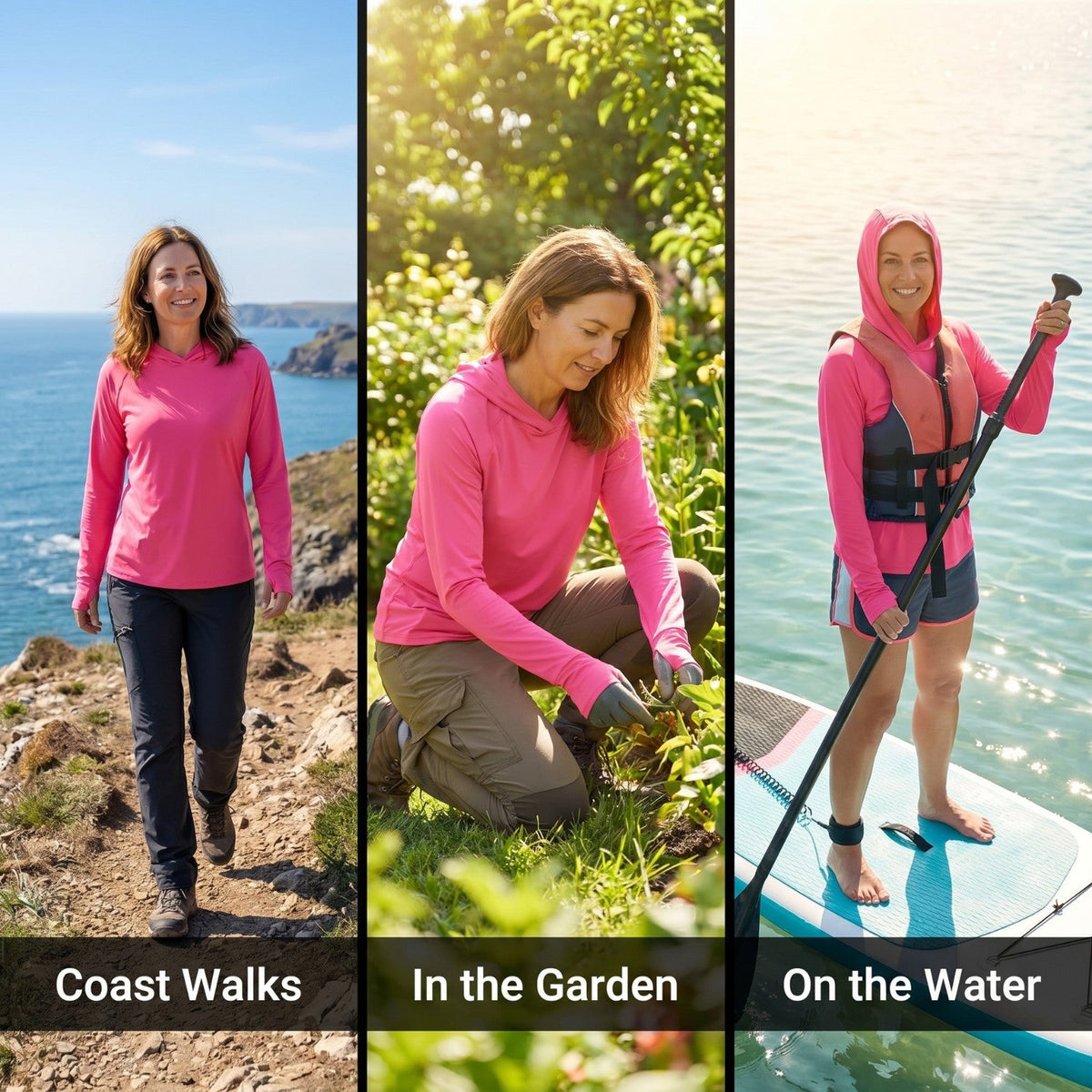 Women's Sun Hoodie - UPF 50+ Lightweight Hooded UV Protection Top