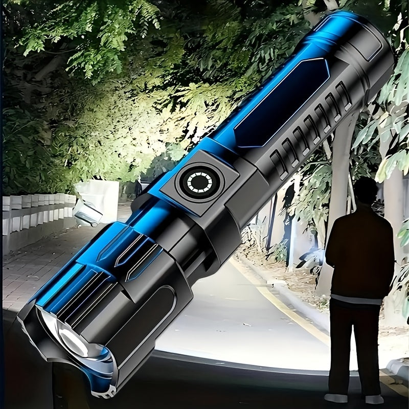 LED Long-Range Zoom Torch – USB Rechargeable Utility Flashlight