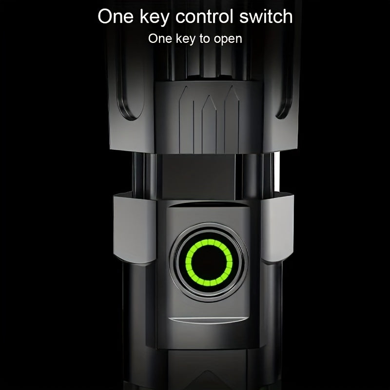 LED Long-Range Zoom Torch – USB Rechargeable Utility Flashlight