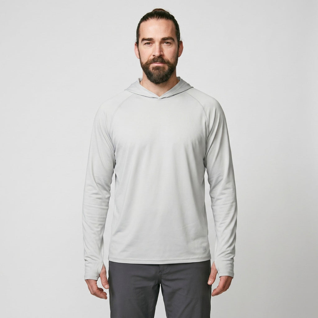 Men's UPF 50+ Sun Hoodie – Lightweight Quick-Dry Hiking & Fishing UV Top with Thumb Loops