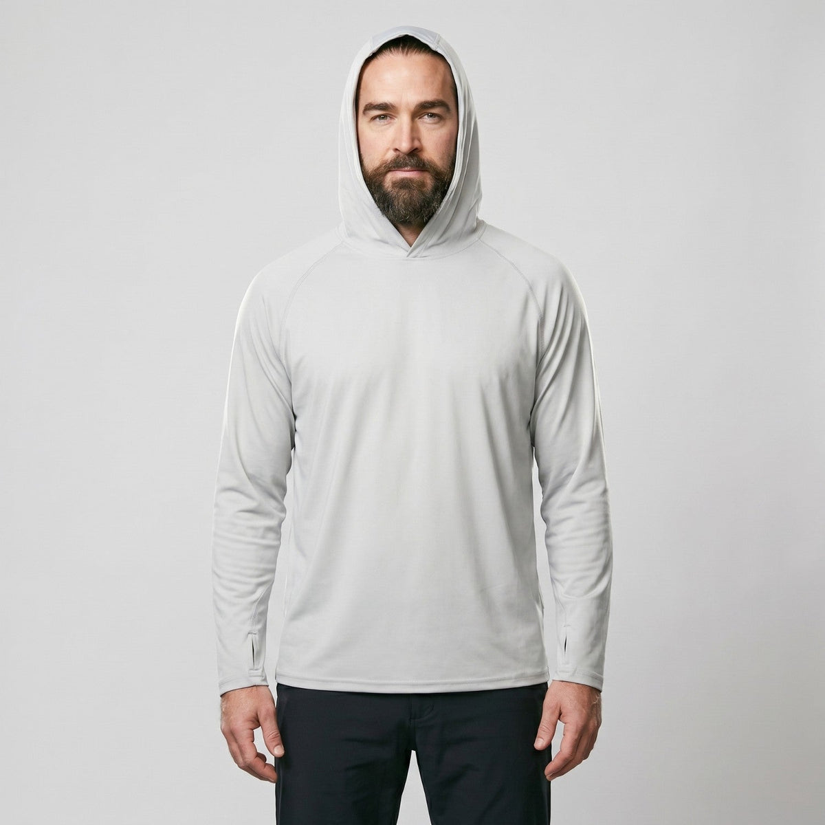 Men's UPF 50+ Sun Hoodie – Lightweight Quick-Dry Hiking & Fishing UV Top with Thumb Loops