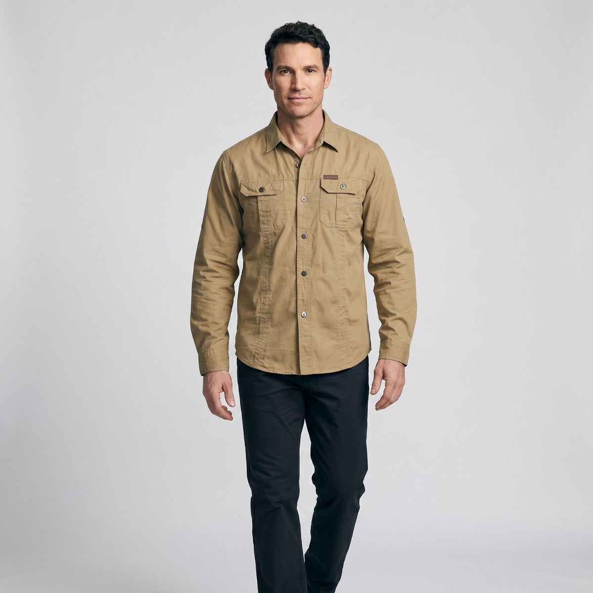 Men's Lightweight Long-Sleeve Outdoor Shirt – Durable Cotton Design