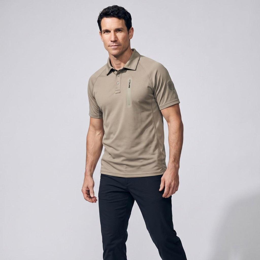 Men’s Quick-Dry Polo Shirt – Zip Pocket - Hiking & Outdoor Top