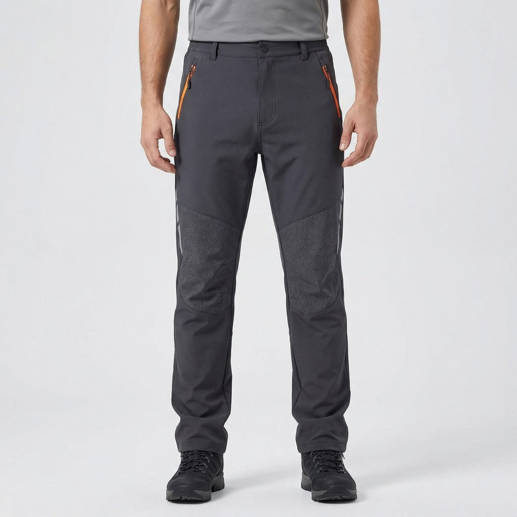 Men's Insulated Hiking Trousers - Fleece Lined Water-Resistant Softshell Trousers for Winter Walking