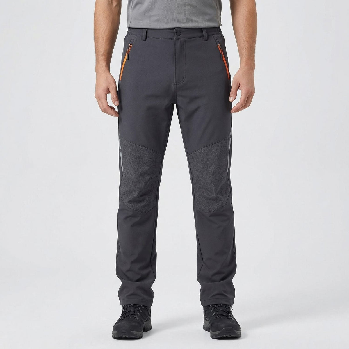 Men's Insulated Hiking Trousers - Fleece Lined Water-Resistant Softshell Trousers for Winter Walking
