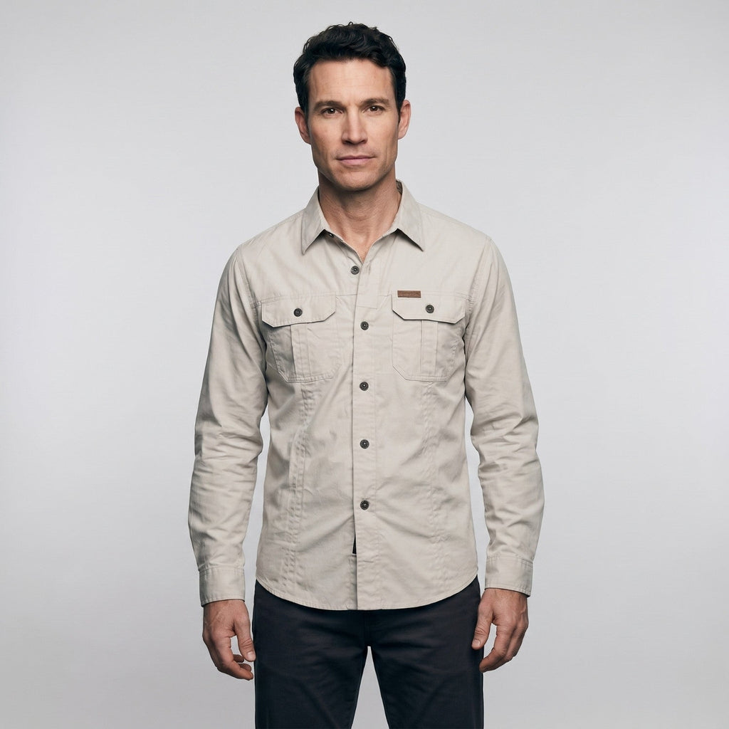 Men's Lightweight Long-Sleeve Outdoor Shirt – Durable Cotton Design