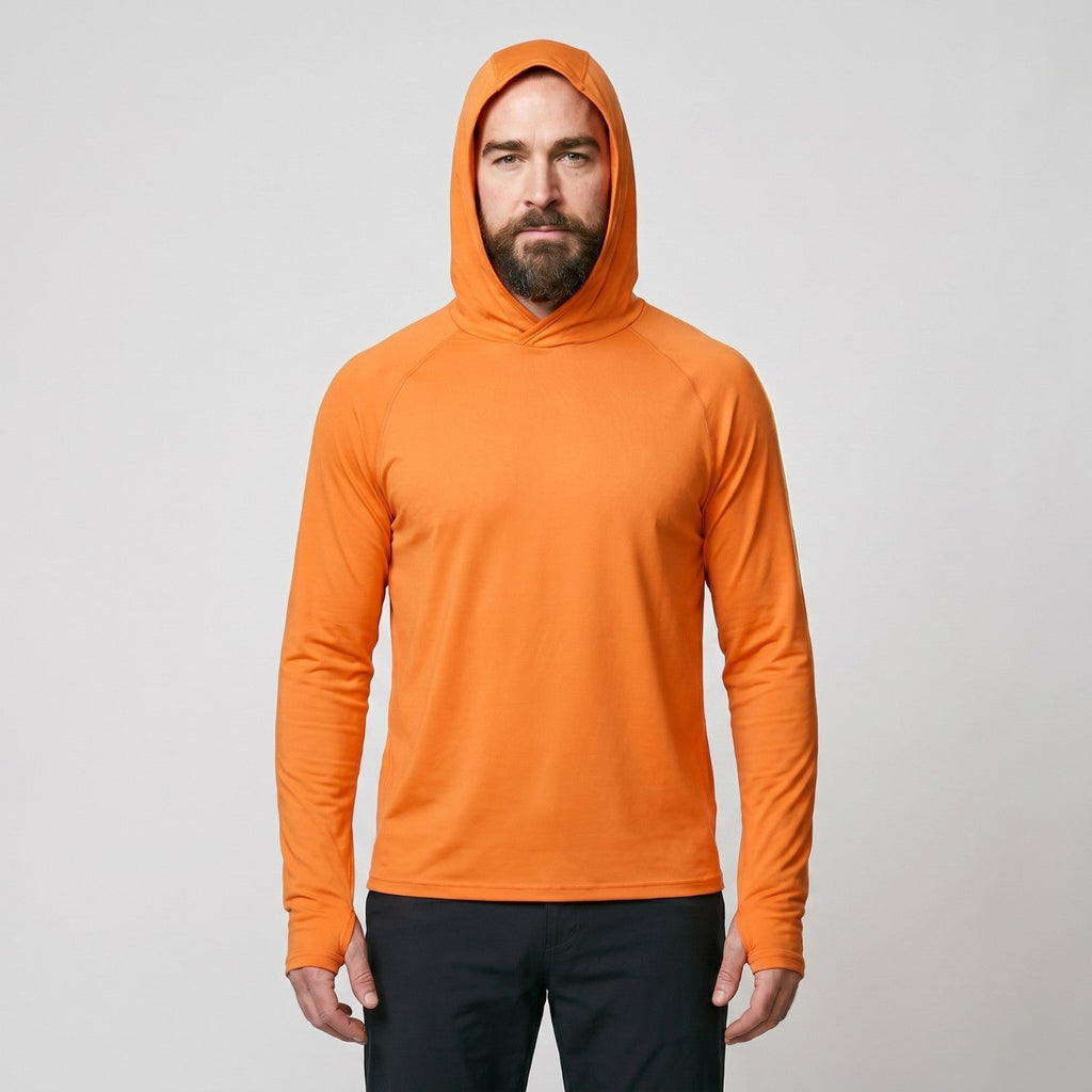 Men's UPF 50+ Sun Hoodie – Lightweight Quick-Dry Hiking & Fishing UV Top with Thumb Loops