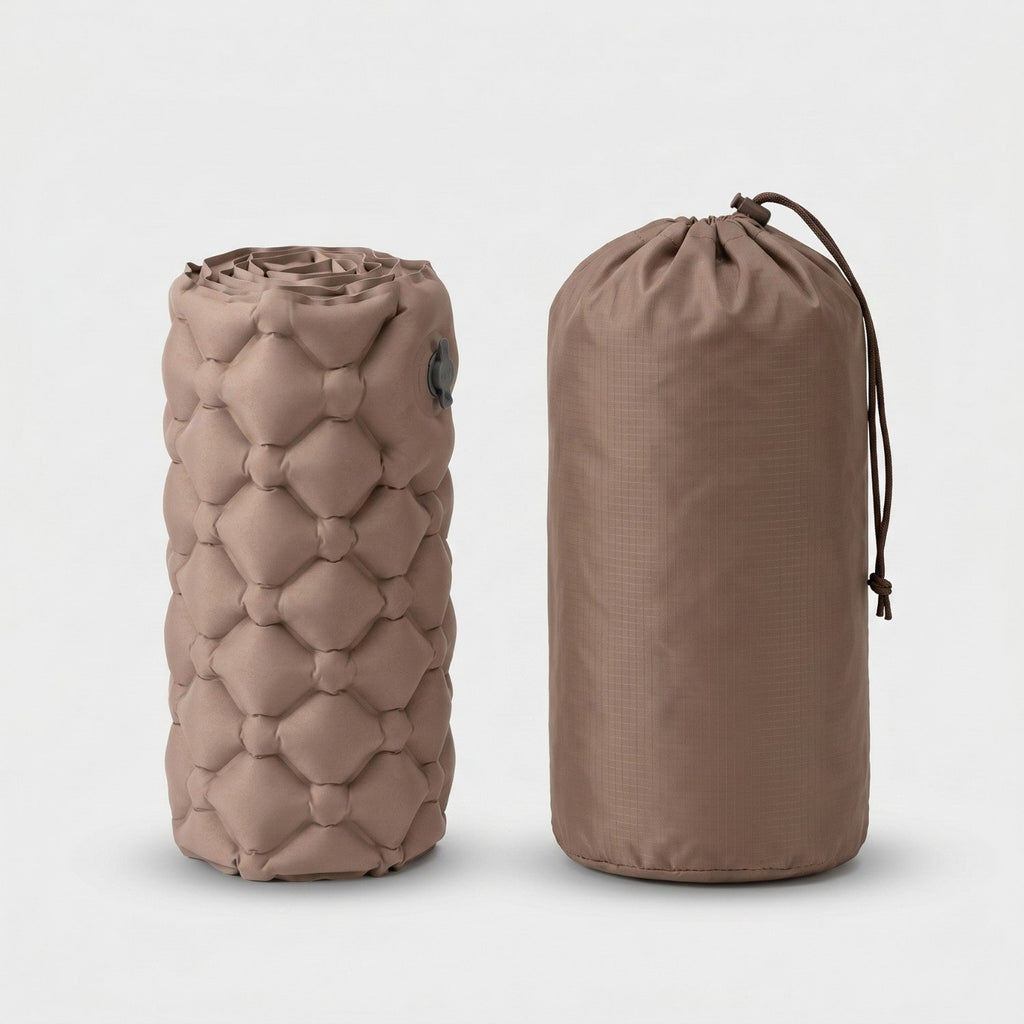 Camping Sleeping Mat - Built-In Foot Pump - Inflatable Mat with Pillow
