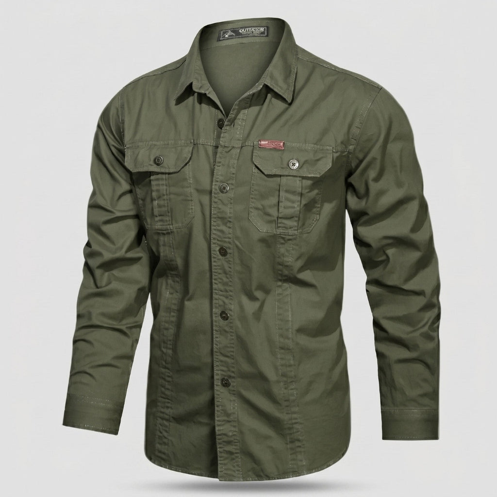 Men's Lightweight Long-Sleeve Outdoor Shirt – Durable Cotton Design