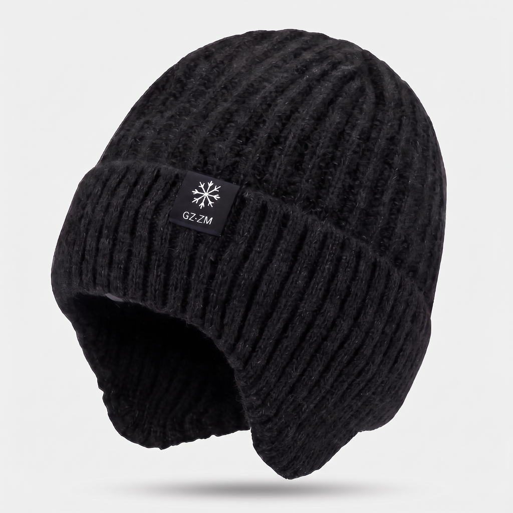 Men's Beanie Hat - Fleece Lined Ear Flap - Woolly Winter Hat