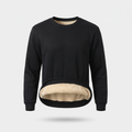 Men's Crew Neck Jumper - Sherpa Lined Fleece Interior - Warm Winter Top