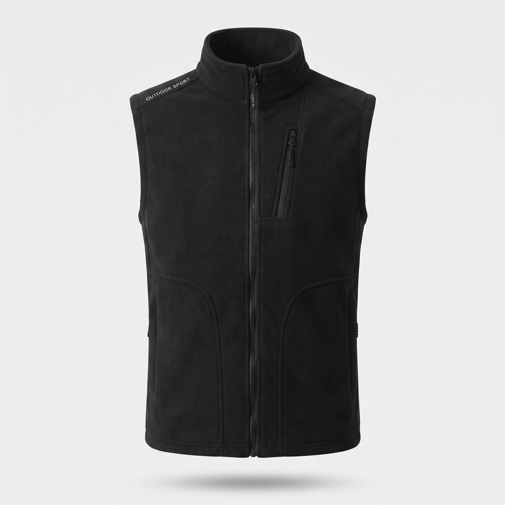 Men's Fleece Gilet - Multi-Pocket - Body Warmer for Hiking & Outdoor