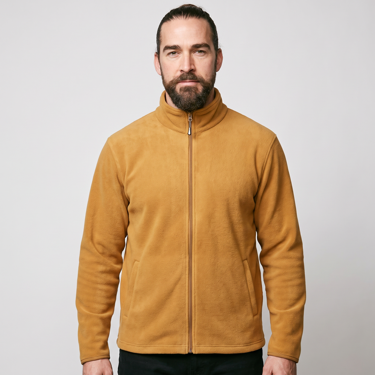 Men's Fleece Jacket - Full-Zip Relaxed Fit - Soft Brushed Fleece