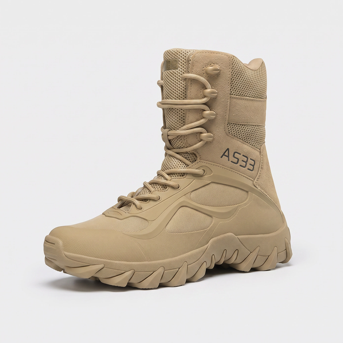 Men's Walking Boots - Side Zip Lace-Up Hiking Boots with Grip Sole