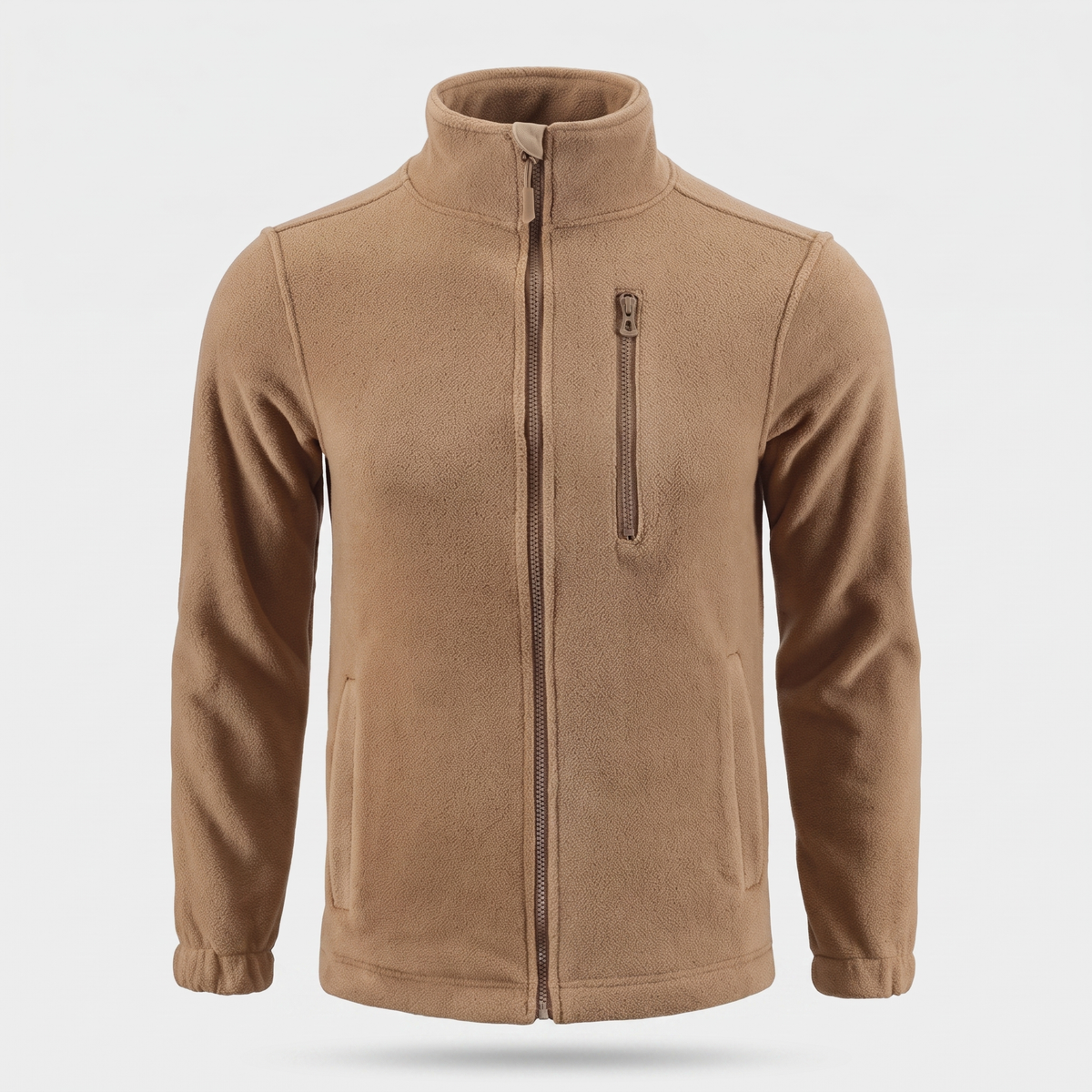 Men's Camo Fleece Jacket – Full Zip Stand Collar Outdoor Fleece